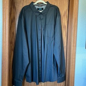 Cody James Men’s button up long sleeve dress shirt gray & black checker 4XL